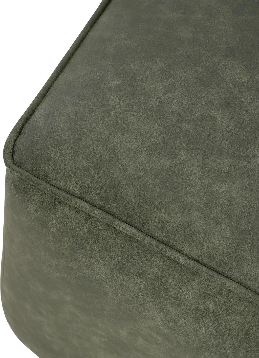 Christopher Knight Home Ellis Faux Leather Ottoman Footstool, Square Pouf Poufee Footrest Ottoman Large Seat, Modern Side Table for Living Room Bedroom Home Decor Gifts, Green