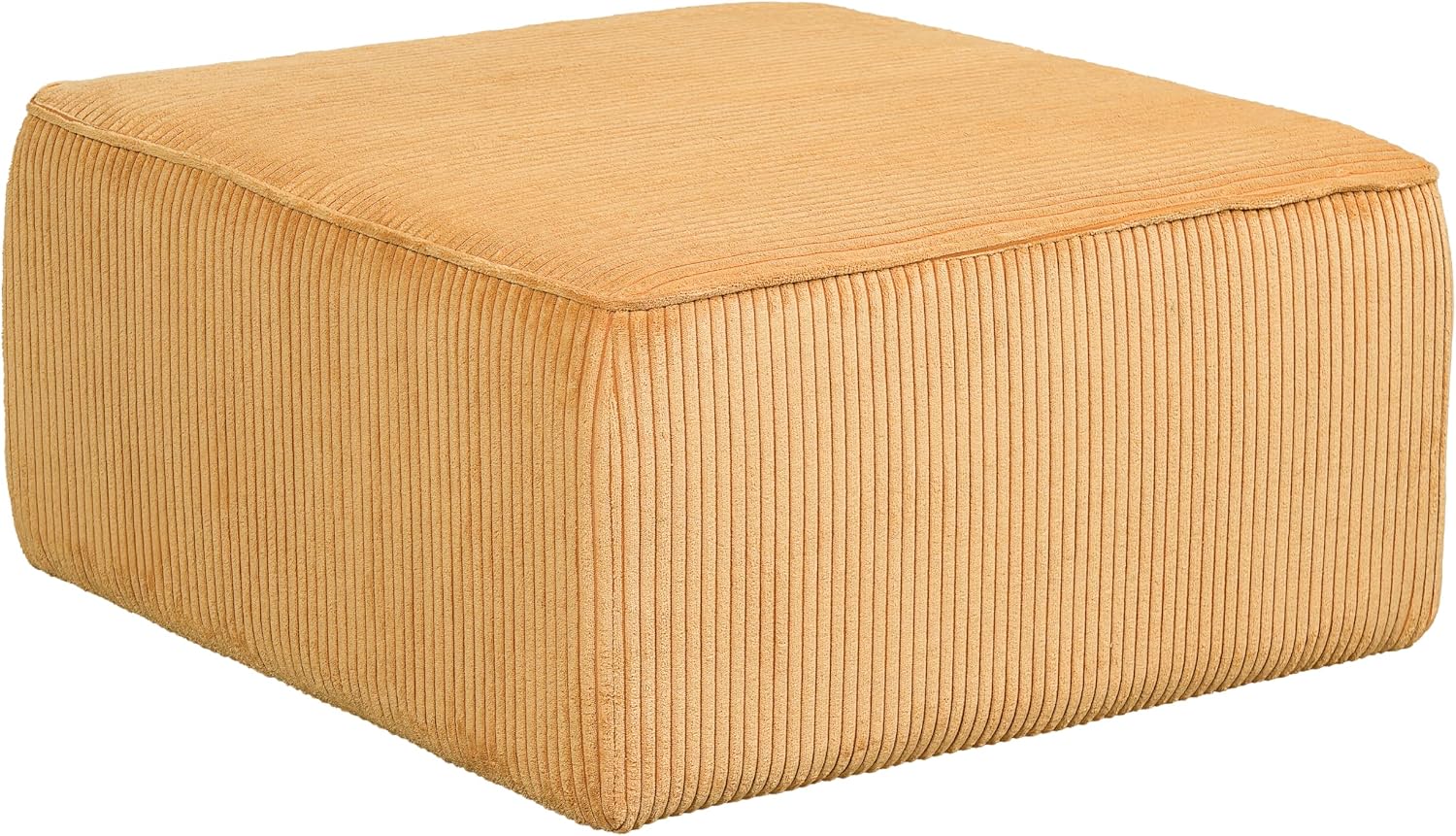 Christopher Knight Home Kyle Corduroy Woven Upholstery Square Ottoman, Living Room Sofa Ottoman with Wood Frame, Comfy Seating Experience with Dense Foam Padding, Non-Marking Foot Caps, Yellow