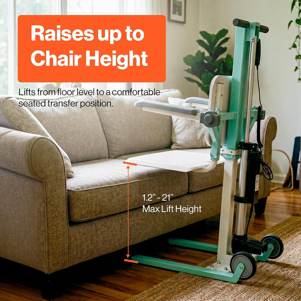 SuperHandy GoRise FC Electric Floor to Chair Lift for Seniors and People with Disabilities - 400 Lbs Capacity, Seating Transfer Assistance, Magnetic Remote [Patent Pending]
