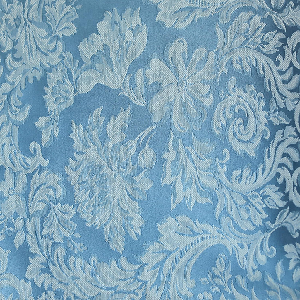 Ultimate Textile -5 Pack- Miranda 72-Inch Round Damask Tablecloth - Jacquard Weave, Slate Blue
