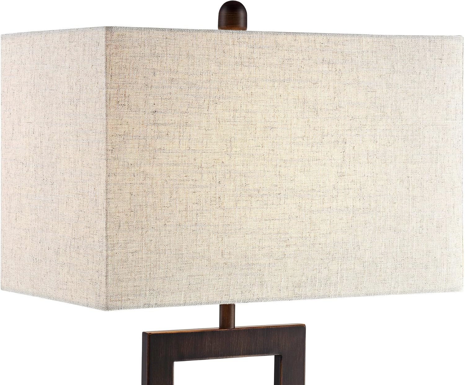 360 Lighting Todd Modern Table Lamps Set of 2 with USB and AC Power Outlet in Base 30' Tall Bronze Metal Oatmeal Fabric Rectangular Shade for Bedroom Living Room Bedside Nightstand House