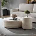 JUSTONE Set of 2 Round Coffee Tables for Living Room, Faux Mars Pattern Modern Minimalist Side Tables Accent End Table End Table for Apartment,Office,Marble