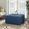 Christopher Knight Home Isa Corduroy Ottoman Footstool, Square Pouf Poufee Footrest Ottoman Large Seat, Modern Side Table for Living Room Bedroom Home Decor, Navy Blue, 30'