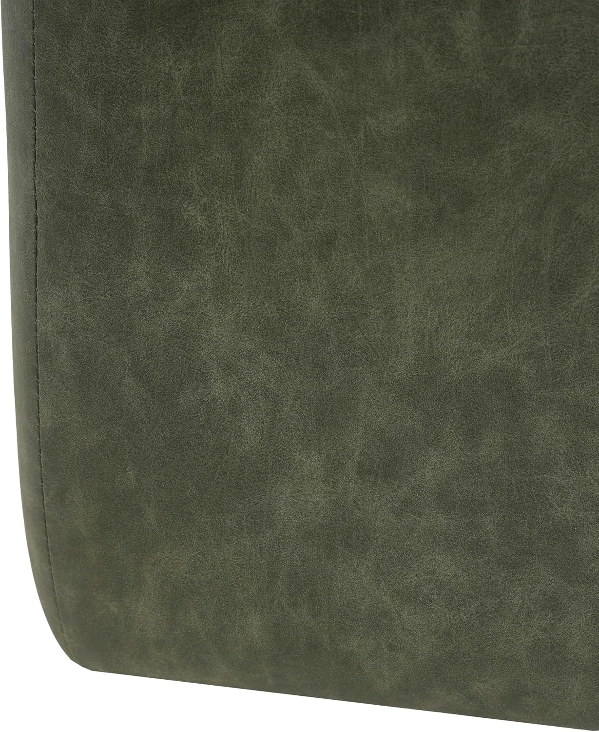 Christopher Knight Home Ellis Faux Leather Ottoman Footstool, Square Pouf Poufee Footrest Ottoman Large Seat, Modern Side Table for Living Room Bedroom Home Decor Gifts, Green