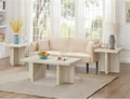Roundhill Furniture Mchome 3-Piece Coffee Table Set, Coffee Table and Two End Tables, White Finish