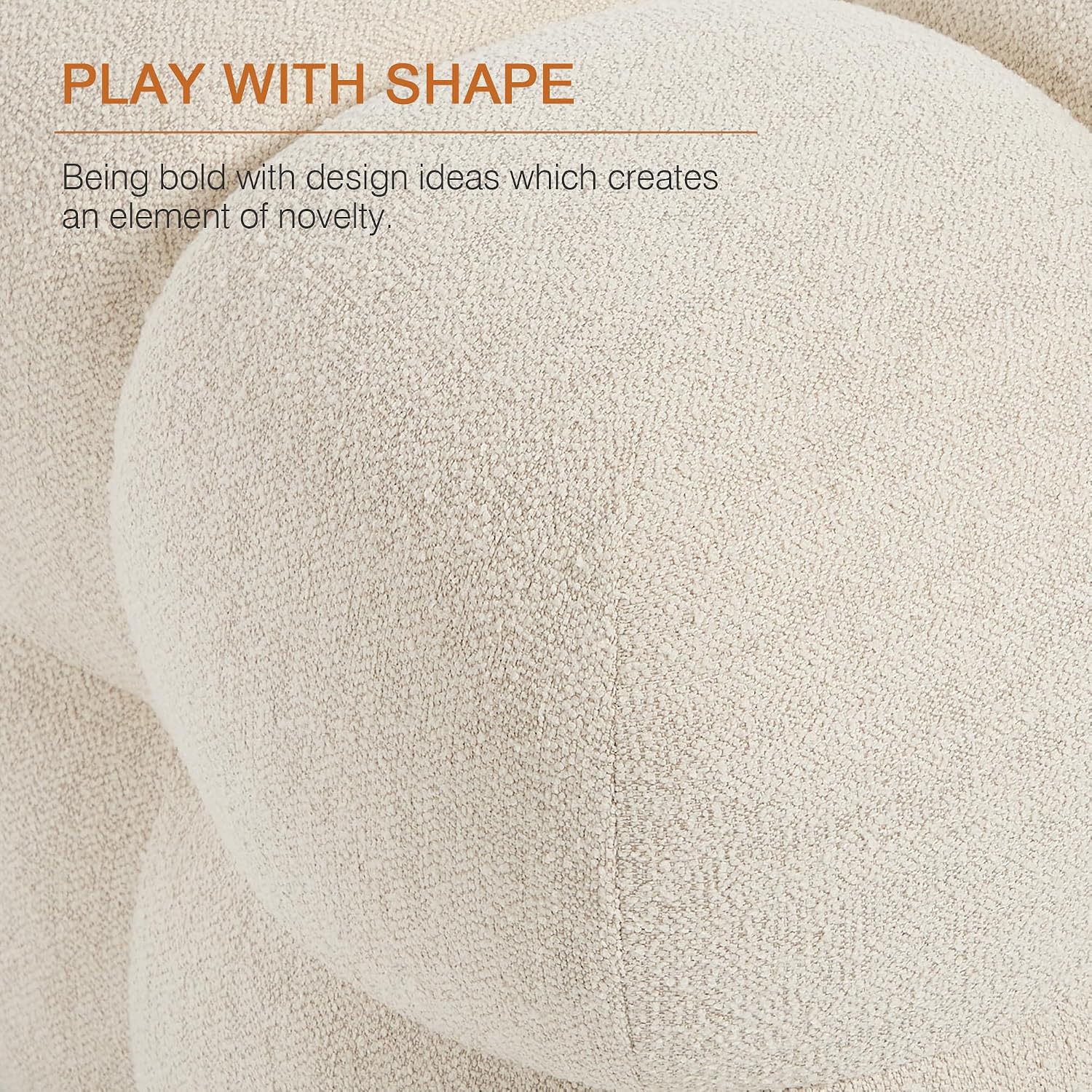 Zesthouse Square Pouf Ottomans Footstool set of 2, Upholstered Poofy Ottoman for Couch Sofa, Modern Ottoman Coffee Table for Living Room, Beige Linen Fabric Stool Foot Rest, Cute Vanity Chair Backless
