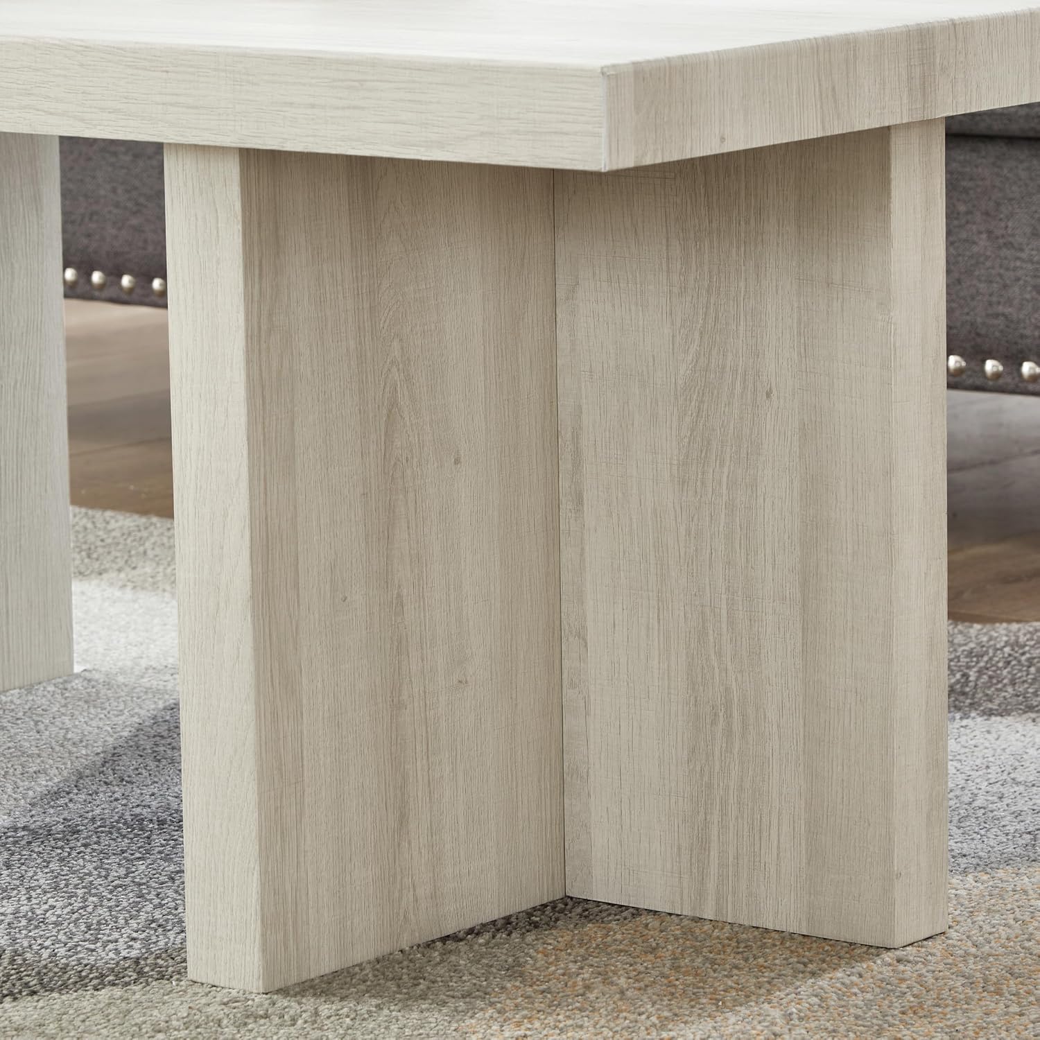 Roundhill Furniture Mchome 3-Piece Coffee Table Set, Coffee Table and Two End Tables, White Finish