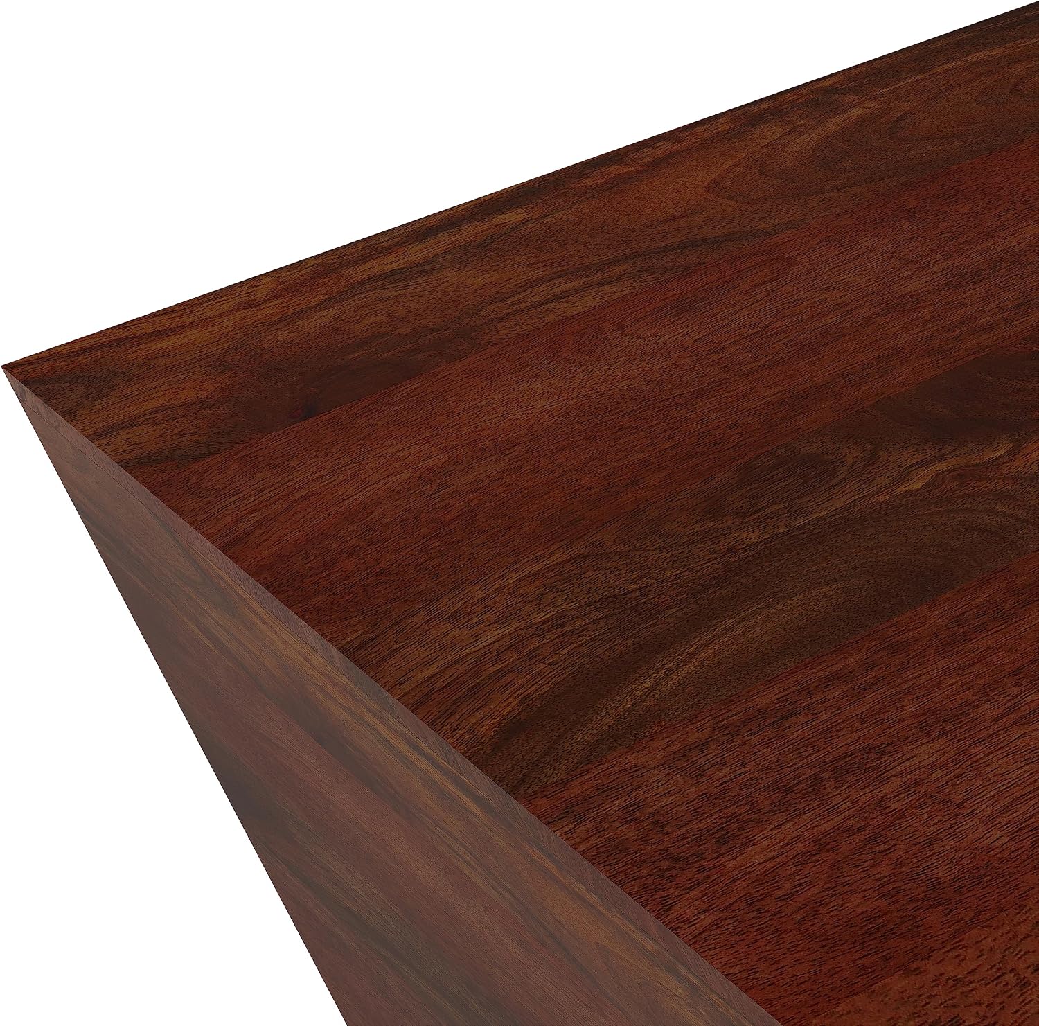 SIMPLIHOME Abba Square Coffee Table - 28 inch Wide Solid Mango Wood Modern Cocktail Table in Cognac Brown, Contemporary Table for Living Room with Low Profile Block Design, Assembled