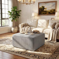 Christopher Knight Home Kyle Corduroy Woven Upholstery Square Ottoman, Living Room Sofa Ottoman with Wood Frame, Comfy Seating Experience with Dense Foam Padding, Non-Marking Foot Caps, Muted Green