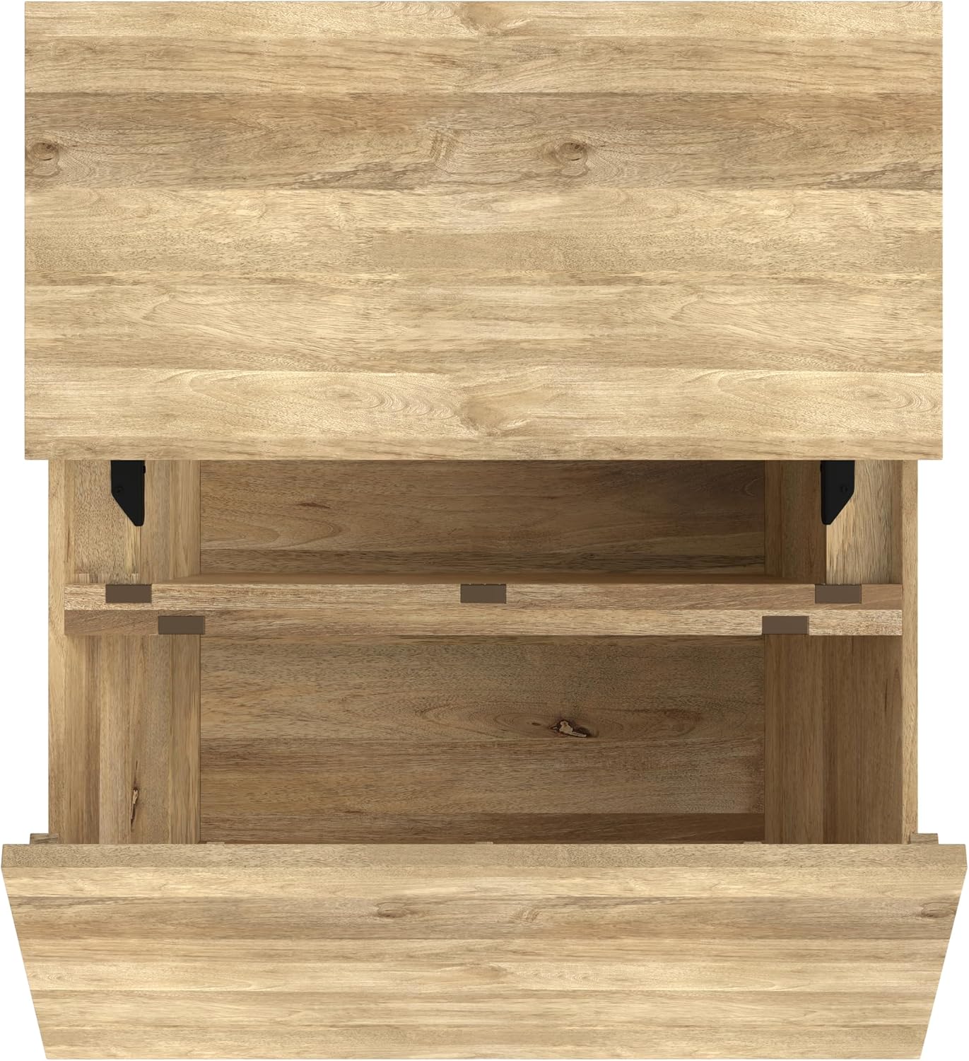 SIMPLIHOME Abba 36-inch Wide Solid Mango Modern Lift Top Square Coffee Table with Dual Lift Panels and 2 Storage Compartments in Natural for Living Room