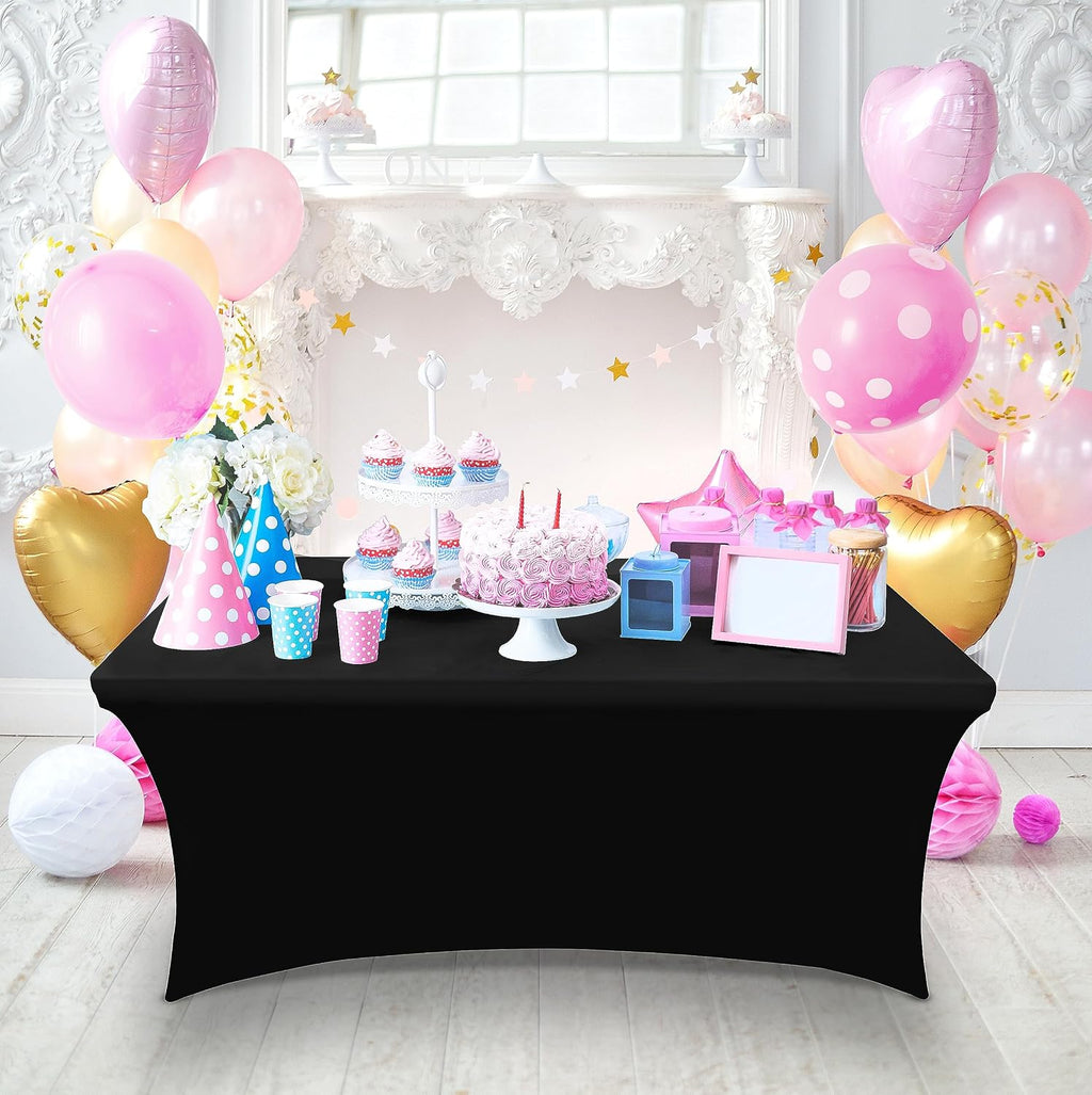 Utopia Kitchen 6Ft 10 Pack, Black Tablecloth for Rectangle Tables - Fitted Table Cloth Washable & Wrinkle Resistant Bulk Event Hospitality Wedding Banquet Corporate Functions Use