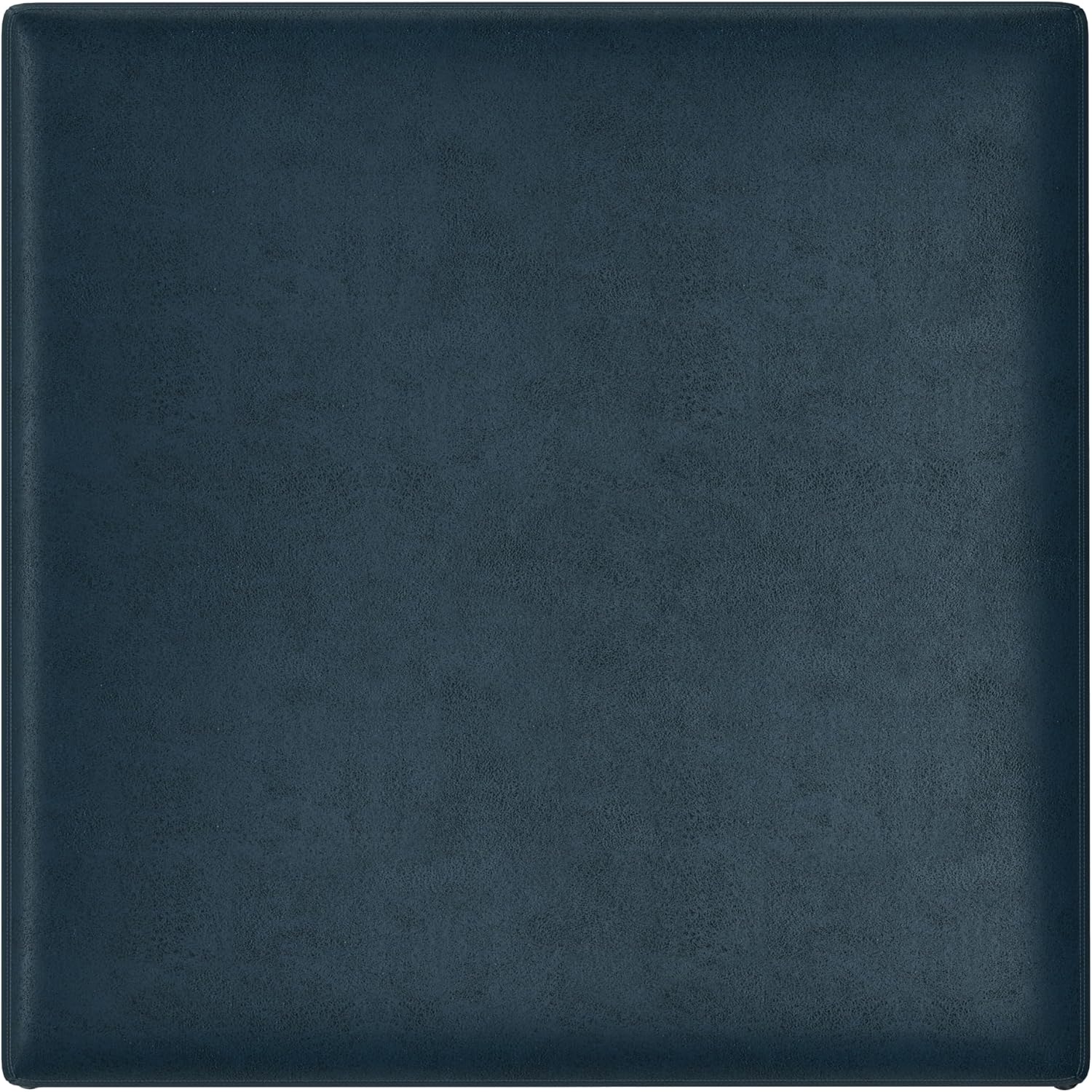 SIMPLIHOME Owen Square Coffee Table Storage Ottoman - 36 inch Wide Upholstered Vegan Leather Lift-Top Ottoman in Distressed Dark Blue, Mid-Century Modern Ottoman for Living Room with Tufted Detail