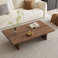 47' Rectangular Walnut Grain Coffee Table - Minimalist Modern Coffee Tables for Living Room, Japanese Tea Table, Low Profile Center Table for Home & Office (Brown)