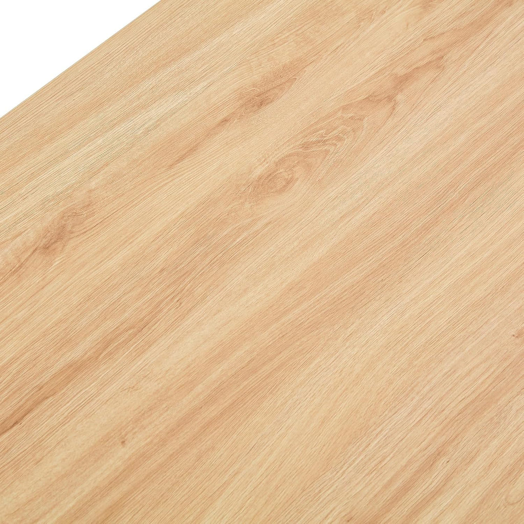 LKTART 43.3' Coffee Table with Storage, 2-Tier Mid Century Rectangular Accent Table with Thick Tabletop, Rustic Style Cocktail, Center Table for Living Room, Office, Apartment (Natural Wood)