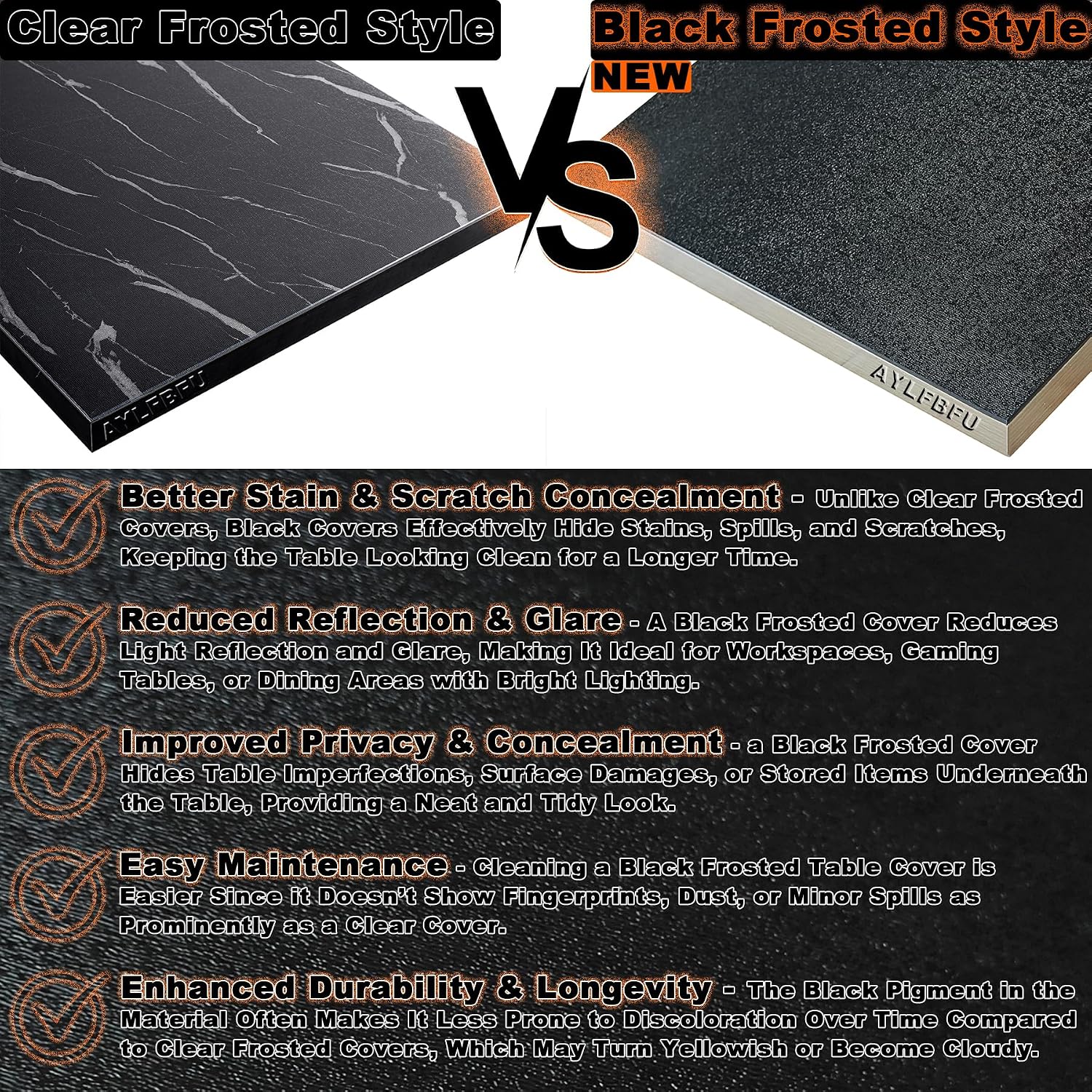 Small Square Tablecloth Black Matte Thickness 1.5mm, Waterproof, High-Temperature Resistant, Plastic Dining Table Cover Protector, Table Protectors for Sofa Table/Media Dresser Stand, 30x102 Inch