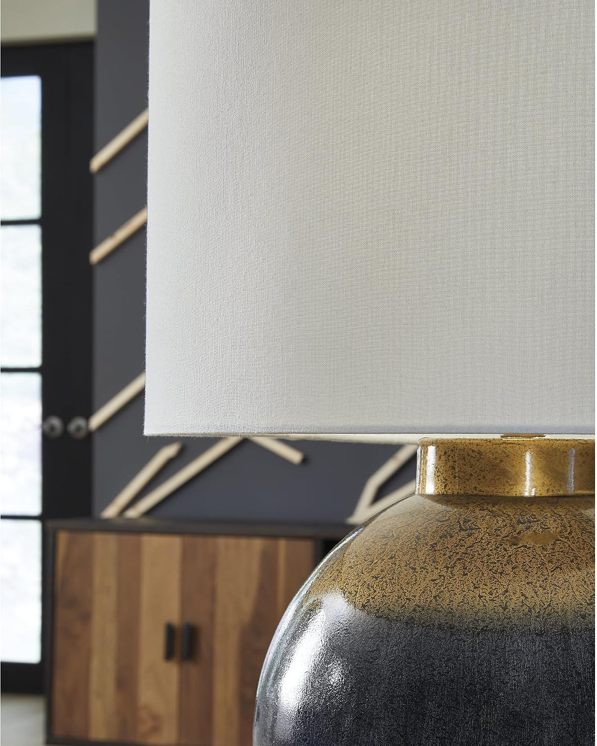 Signature Design by Ashley Adara Retro Metal Table Lamp with 3-Way Switch, Blue & Metallic