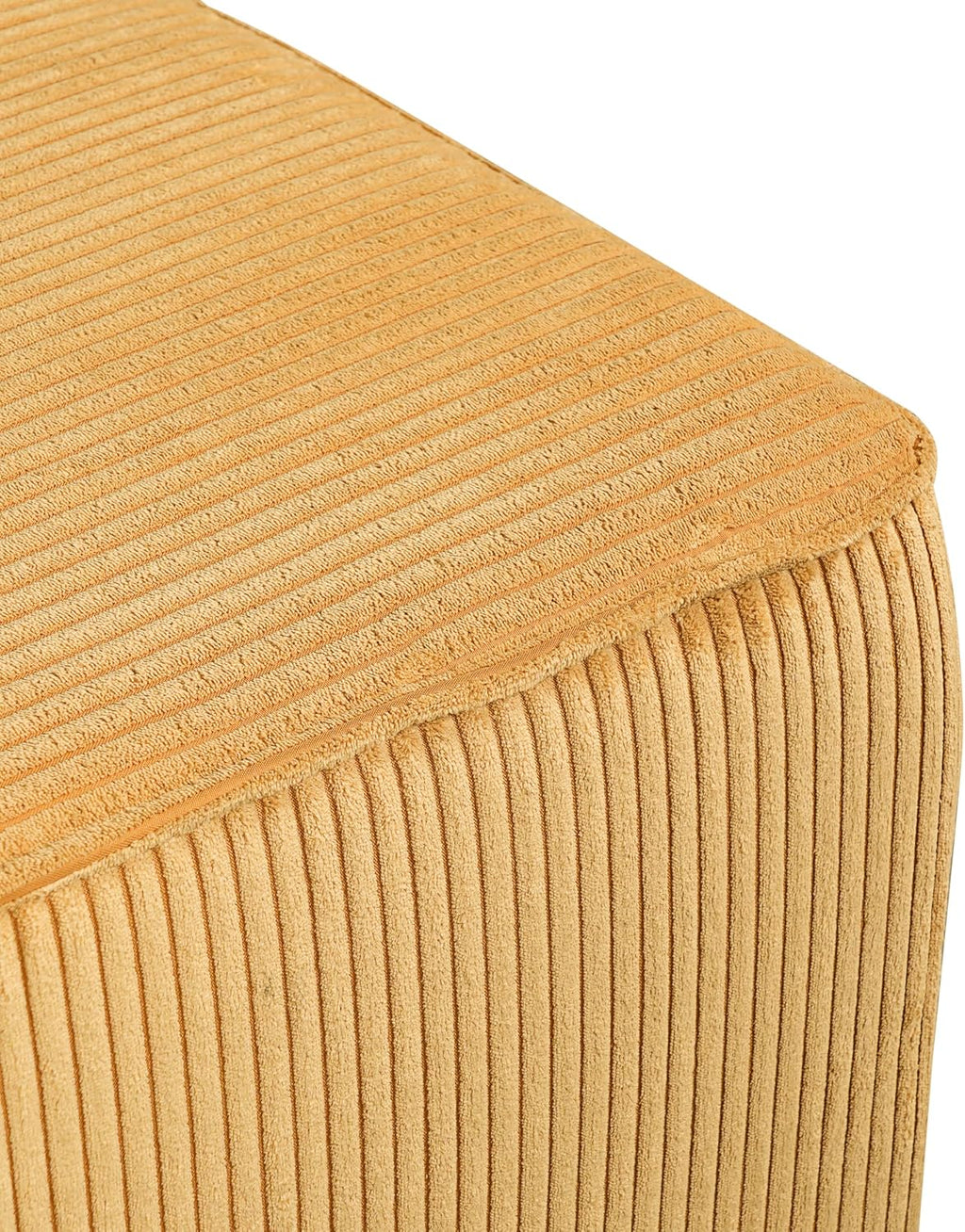 Christopher Knight Home Kyle Corduroy Woven Upholstery Square Ottoman, Living Room Sofa Ottoman with Wood Frame, Comfy Seating Experience with Dense Foam Padding, Non-Marking Foot Caps, Yellow