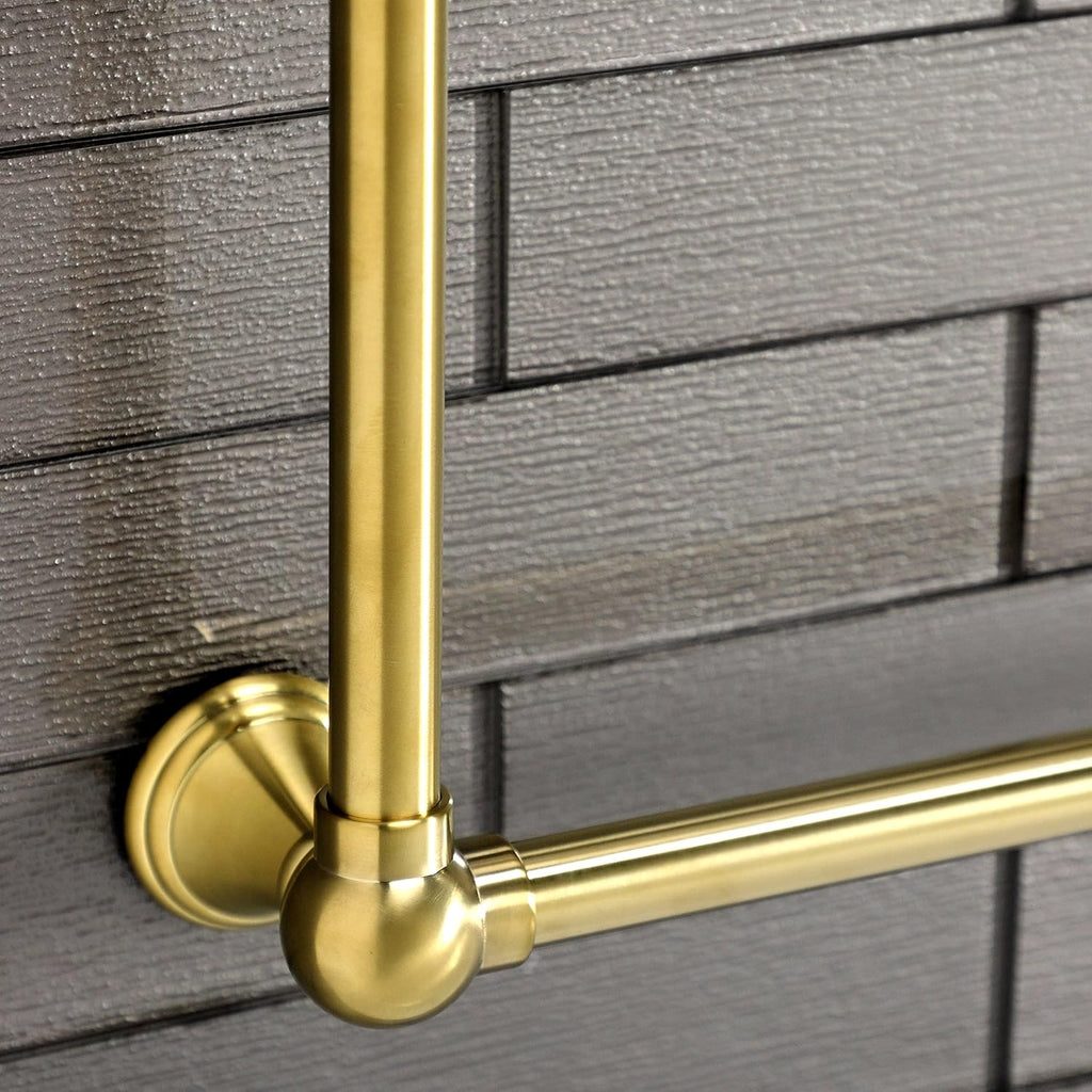 Kingston Brass DTC322419BB Maximilien Wall Mount -Towel Rack, Brushed Brass 32 x 24 x 3