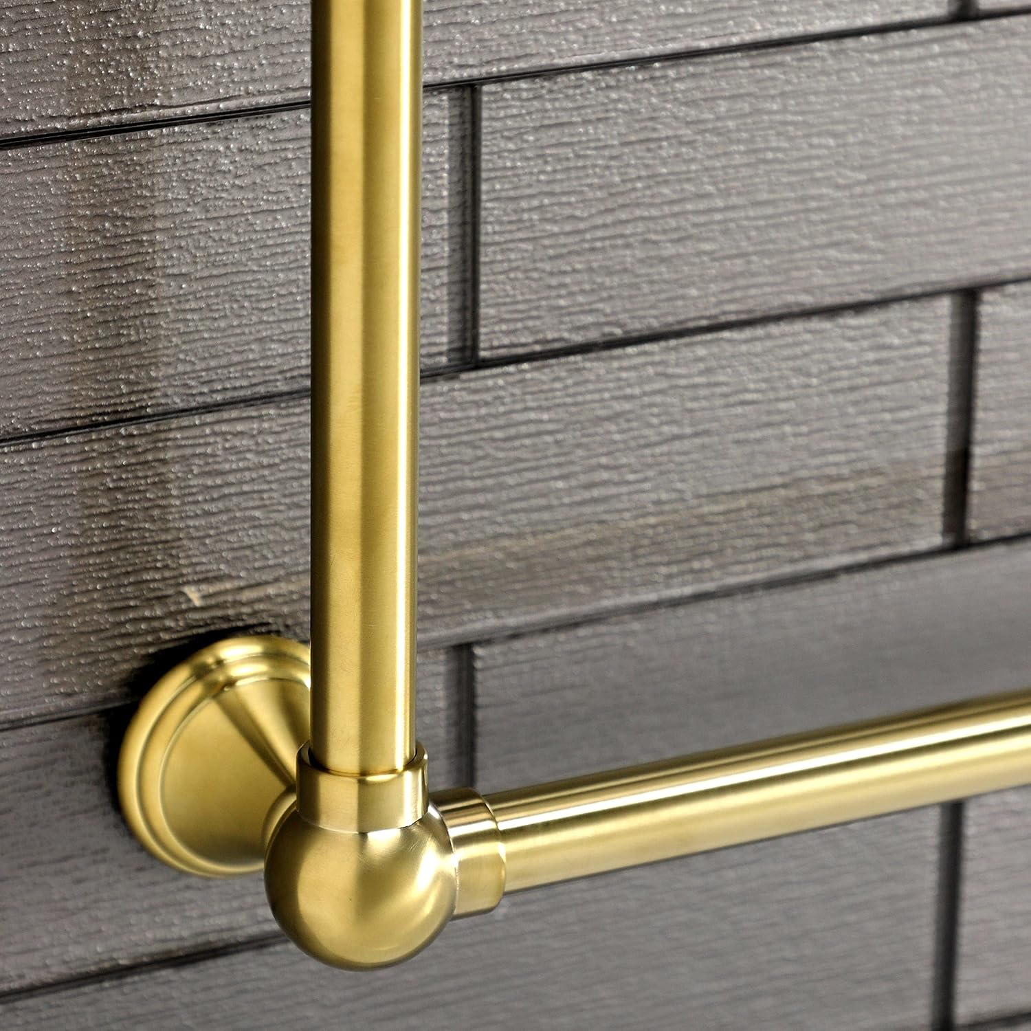 Kingston Brass DTC322419BB Maximilien Wall Mount -Towel Rack, Brushed Brass 32 x 24 x 3