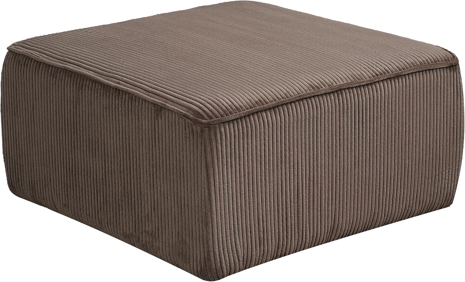 Christopher Knight Home Kyle Corduroy Woven Upholstery Square Ottoman, Living Room Sofa Ottoman with Wood Frame, Comfy Seating Experience with Dense Foam Padding, Non-Marking Foot Caps, Brown