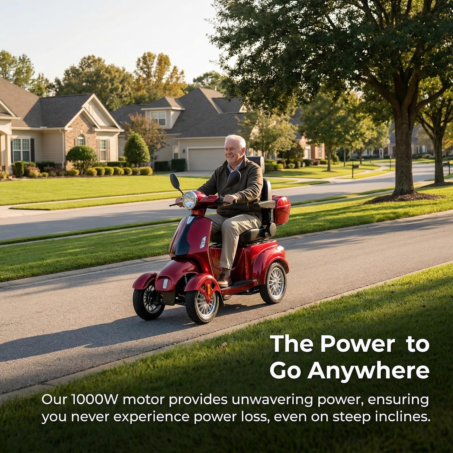 Heavy Duty 4 Wheel Mobility Scooters for Seniors & Adults 500lbs Capacity - Electric Powered Chair - 1000W All Terrain Fast Mobility Scooter for Travel w/Long Range Battery Remote Key
