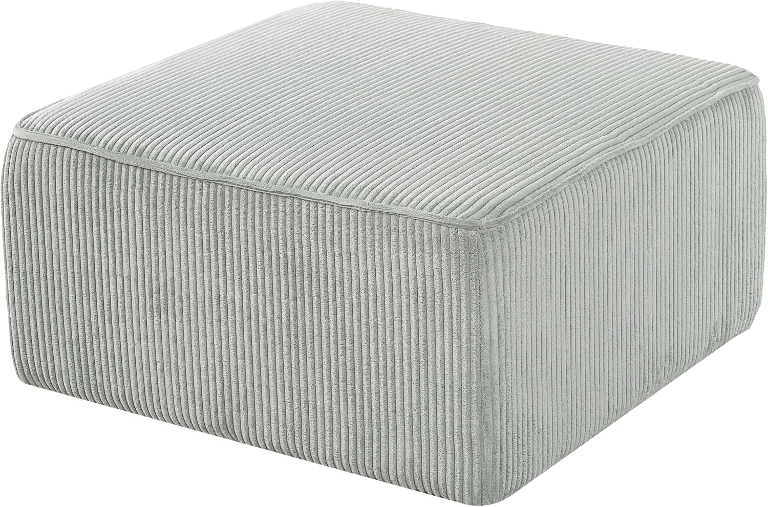 Christopher Knight Home Kyle Corduroy Woven Upholstery Square Ottoman, Living Room Sofa Ottoman with Wood Frame, Comfy Seating Experience with Dense Foam Padding, Non-Marking Foot Caps, Muted Green