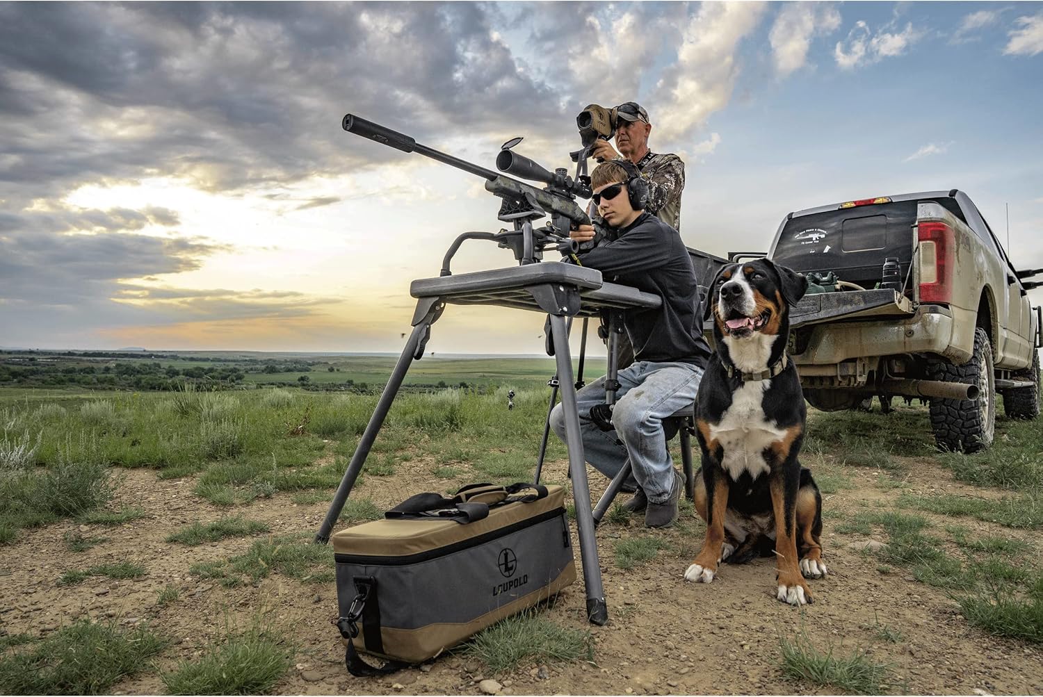 Caldwell Stable Table Lite with Weatherproof Tabletop, Ambidextrous Seat and Fully Collapsible Design for Easy Transport and Outdoor Target Shooting