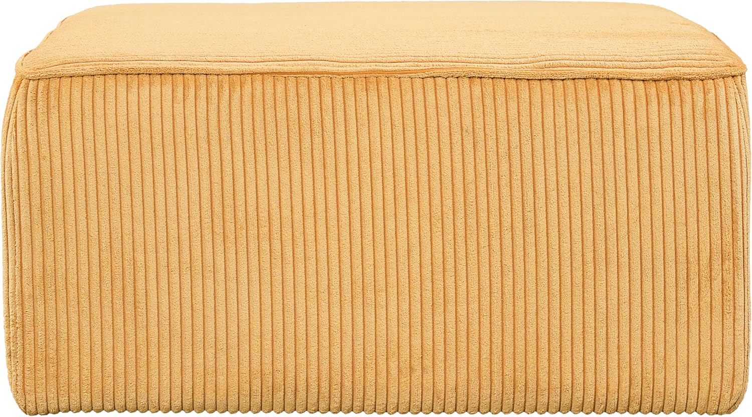 Christopher Knight Home Kyle Corduroy Woven Upholstery Square Ottoman, Living Room Sofa Ottoman with Wood Frame, Comfy Seating Experience with Dense Foam Padding, Non-Marking Foot Caps, Yellow
