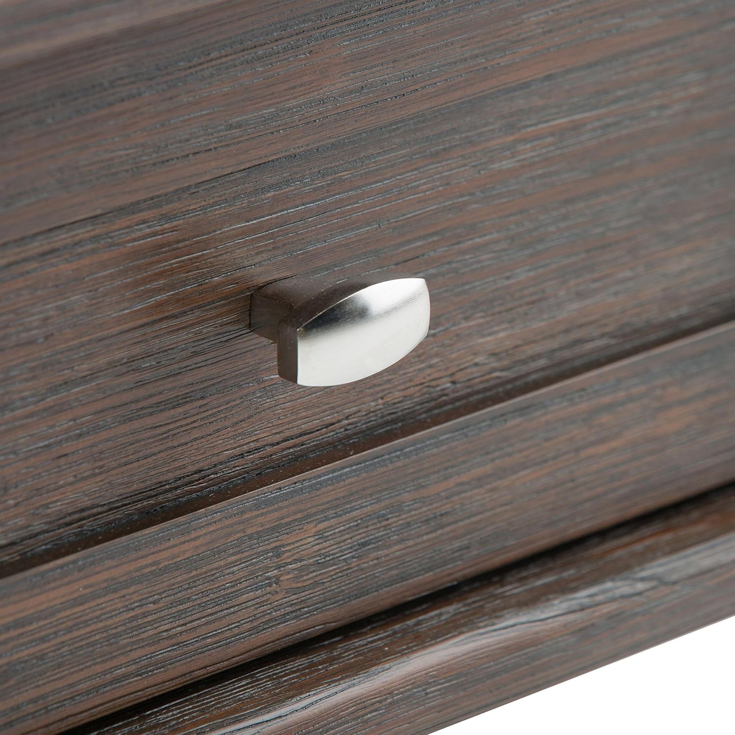Atlin Designs Small End Table for Living Room, Square Bed Side Table, Narrow Nightstand with Storage Drawer and Shelf for Bedroom, Unique Rustic Telephone Table for Sofa Side, Dark Brown Corner Table