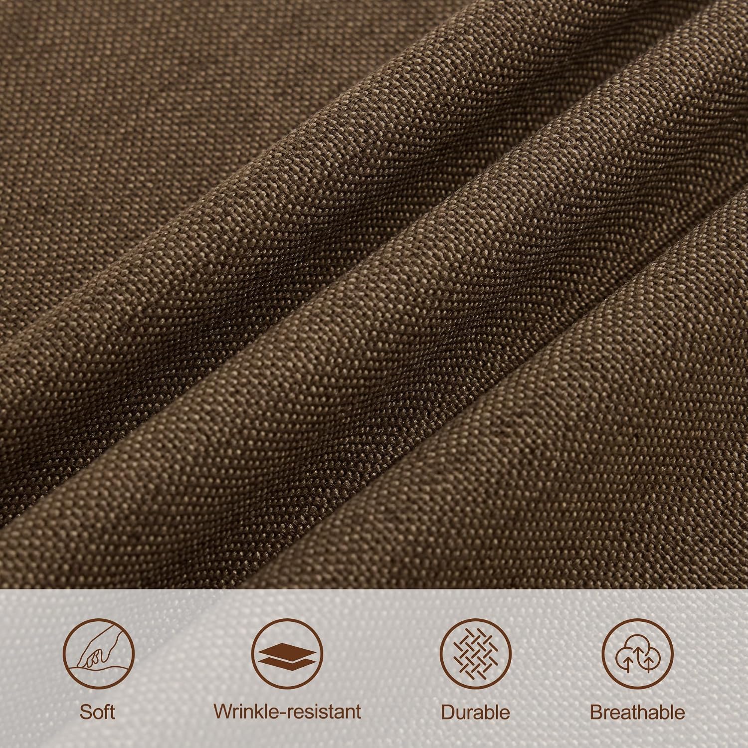 WUTUTUEE 30' Fabric Square Storage Ottoman with Wooden Tray, Modern Tufted Button Footstool Coffee Table, Upholstered Large Ottoman for Living Room, Bedroom, Brown