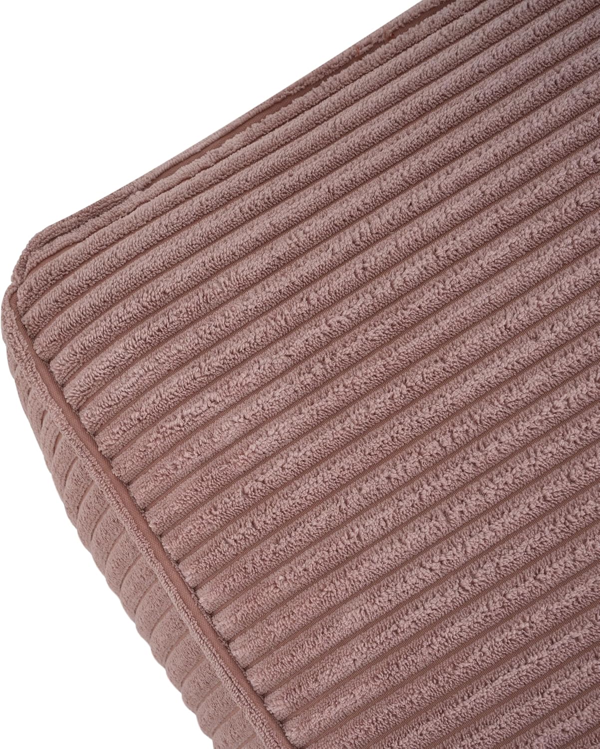 Christopher Knight Home Isa Square Ottoman Footstool, Corduroy Pouf Poufee Footrest Ottoman Large Seat, Modern Side Table for Living Room Bedroom Home Decor, Pink, 30'