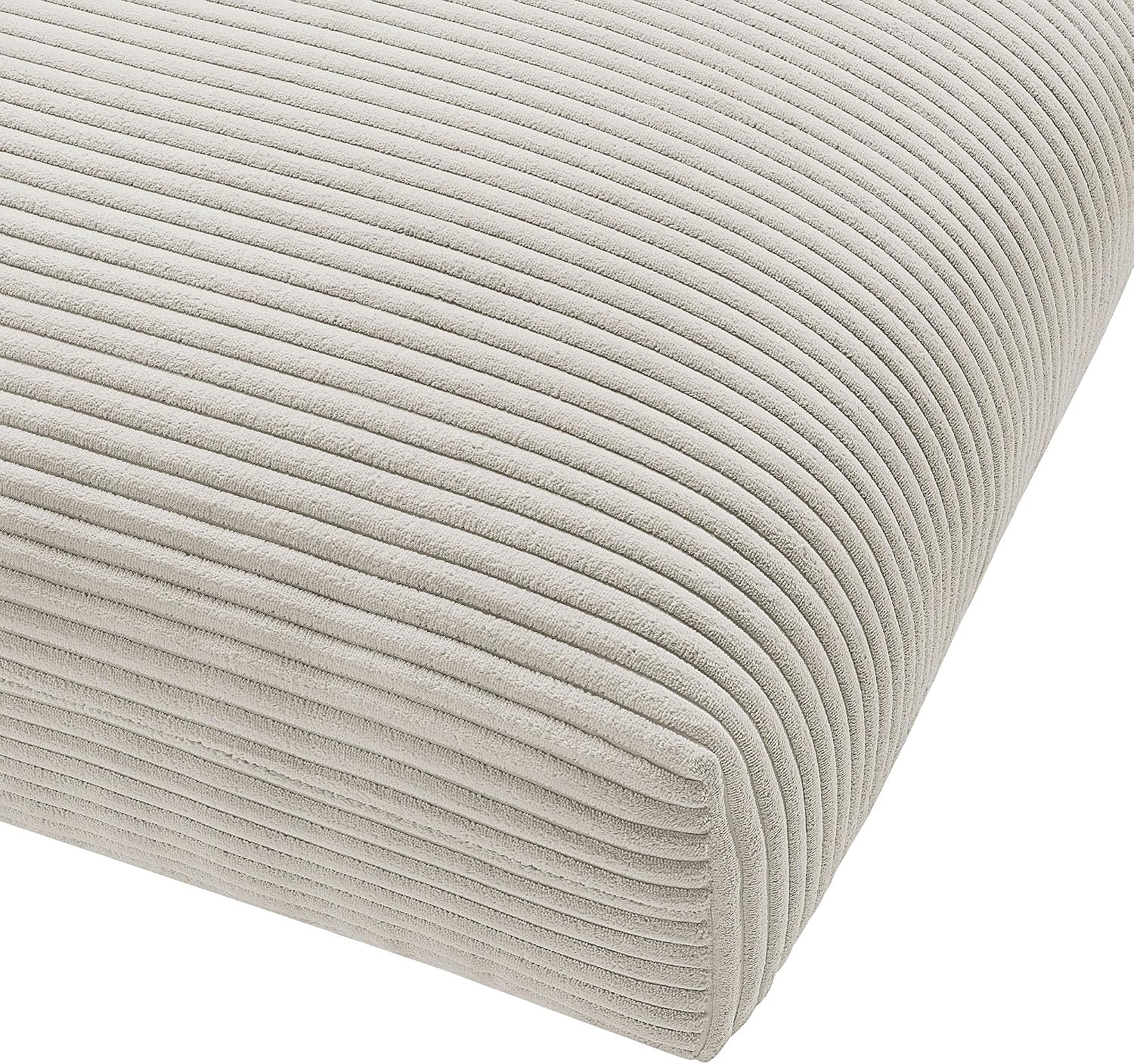 Modway Solace Modular Corduroy Ottoman in Almond - Oversized Square Ottoman Coffee Table - Corduroy Upholstered Ottoman Seat - Modern Large Footstool - Soft Sitting Stool Couch Table for Living Room