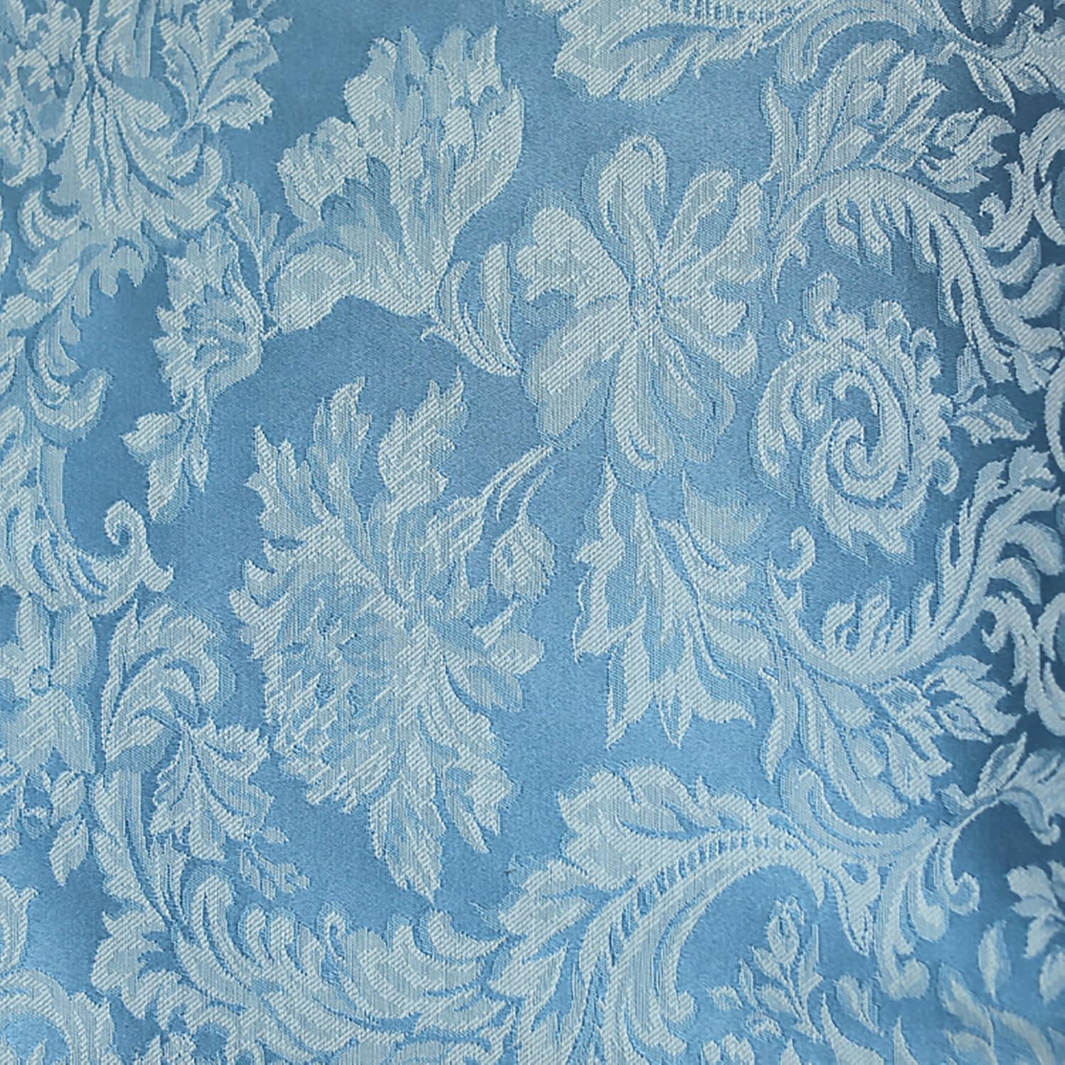 Ultimate Textile -10 Pack- Miranda 72-Inch Round Damask Tablecloth - Jacquard Weave, Slate Blue