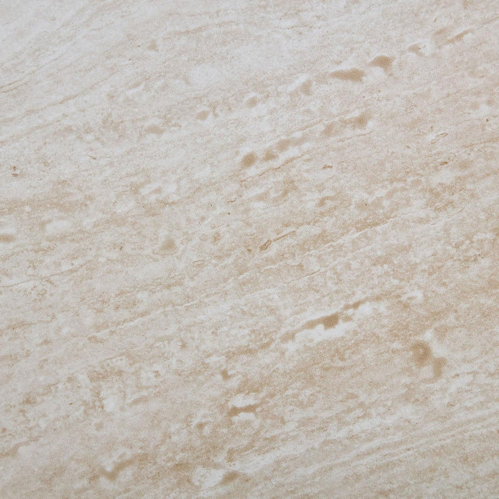 33.89' Square Faux Travertine Pattern Coffee Table for Living Room,MDF Modern Design Irregular Table with Layered Base for Office,Apartment,No Need Assembly,Beige