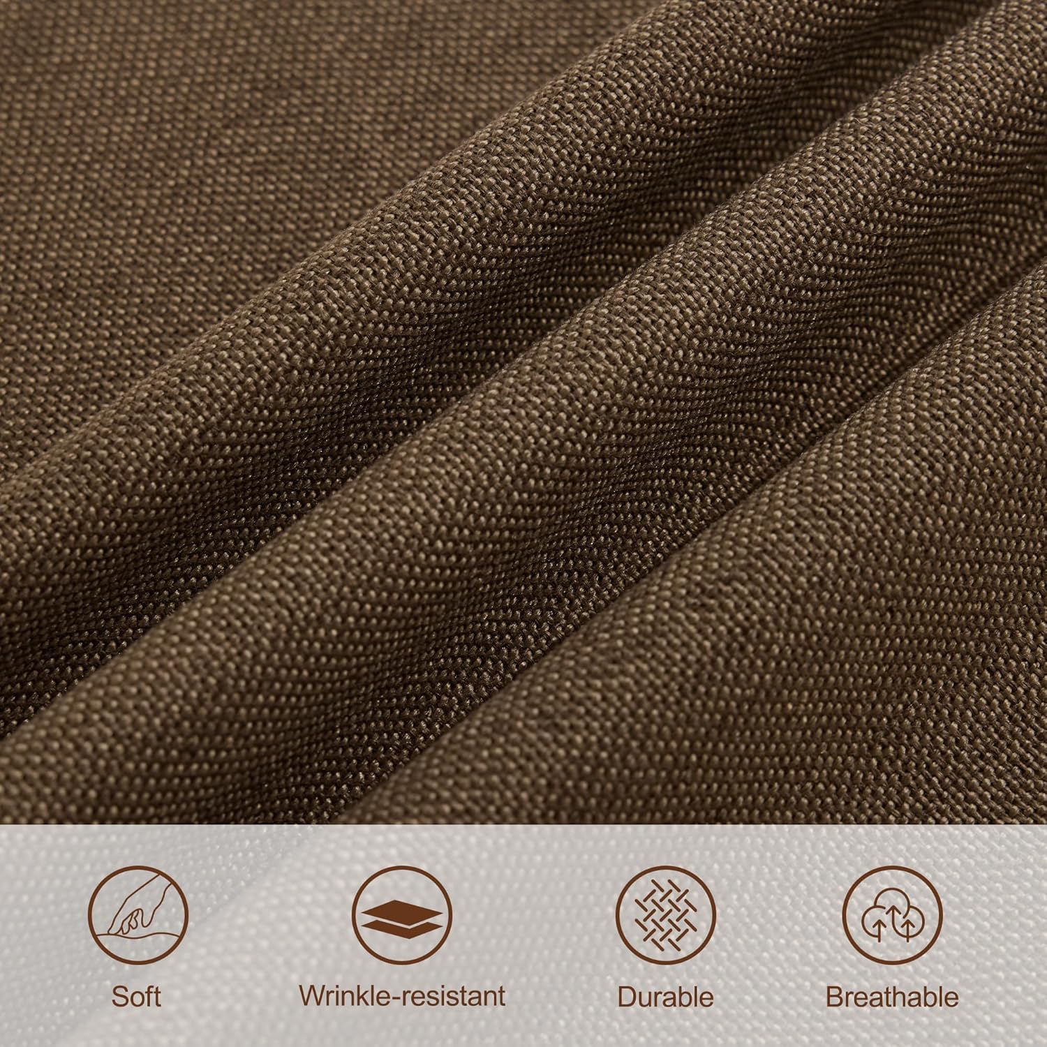 WUTUTUEE 24' Fabric Square Storage Ottoman with Wooden Tray, Modern Tufted Button Footstool Coffee Table, Upholstered Small Ottoman for Living Room, Bedroom, Brown
