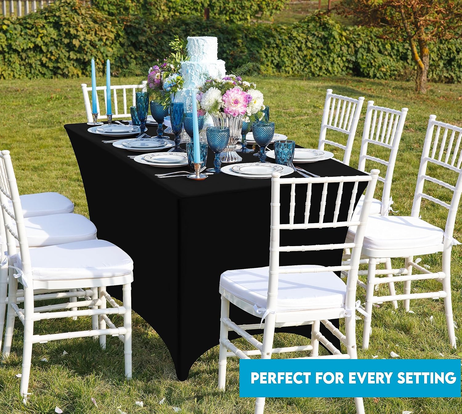 Utopia Kitchen 6Ft 10 Pack, Black Tablecloth for Rectangle Tables - Fitted Table Cloth Washable & Wrinkle Resistant Bulk Event Hospitality Wedding Banquet Corporate Functions Use