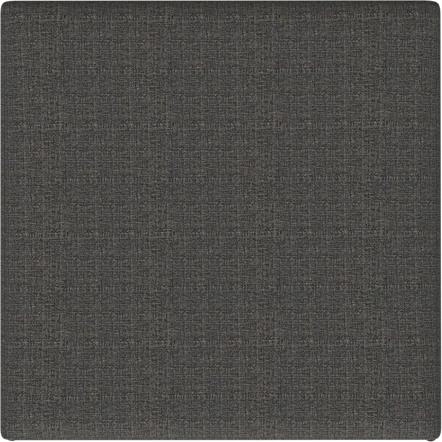 SIMPLIHOME Owen 36 inch Wide Mid Century Modern Square Coffee Table Storage Ottoman in Ebony Tweed Look Fabric, Assembled, for the Living Room, Entryway and Family Room