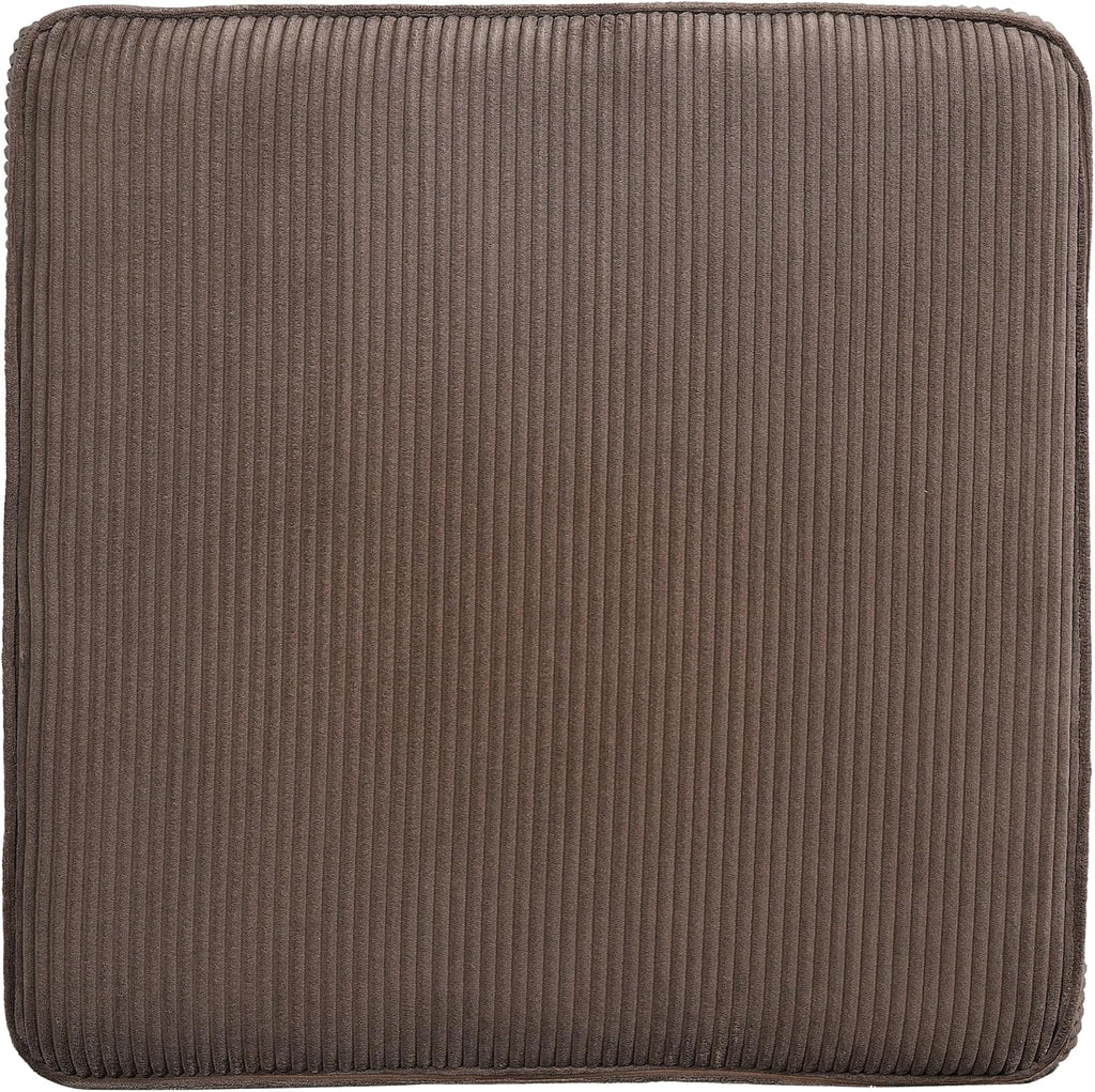 Christopher Knight Home Kyle Corduroy Woven Upholstery Square Ottoman, Living Room Sofa Ottoman with Wood Frame, Comfy Seating Experience with Dense Foam Padding, Non-Marking Foot Caps, Brown