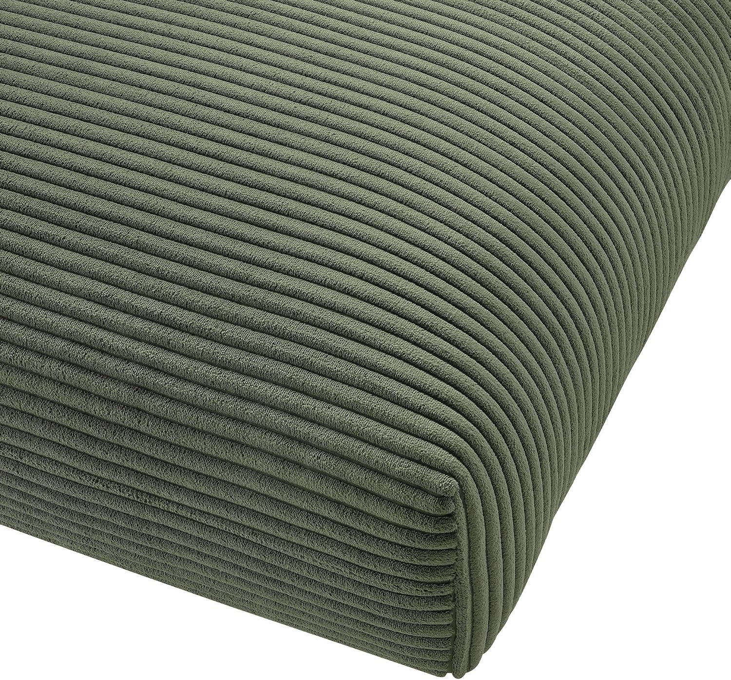 Modway Solace Modular Corduroy Ottoman in Fern - Oversized Square Ottoman Coffee Table - Corduroy Upholstered Ottoman Seat - Modern Large Footstool - Soft Sitting Stool Couch Table for Living Room