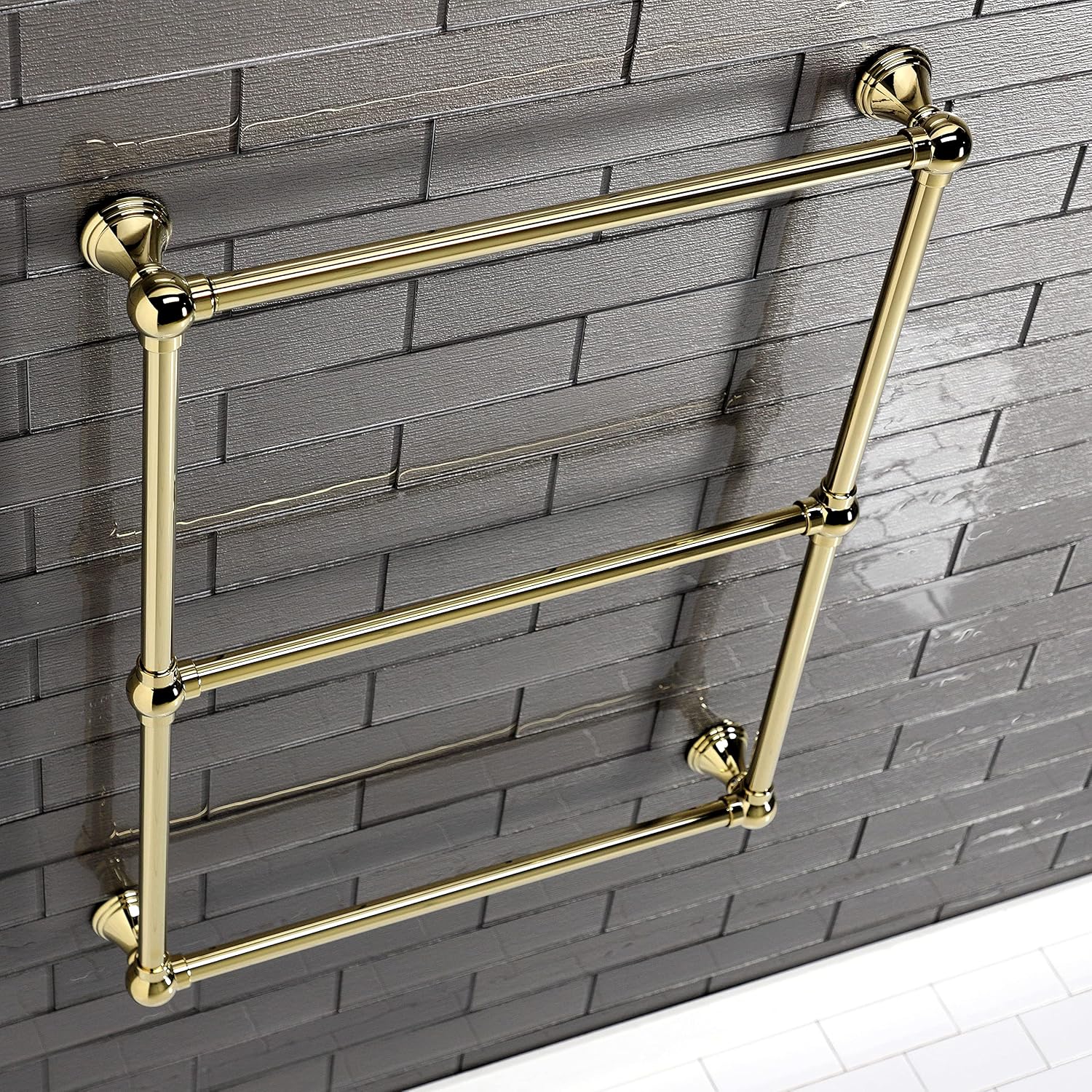 Kingston Brass DTC322419PB Maximilien Wall Mount Towel-Rack, Polished Brass