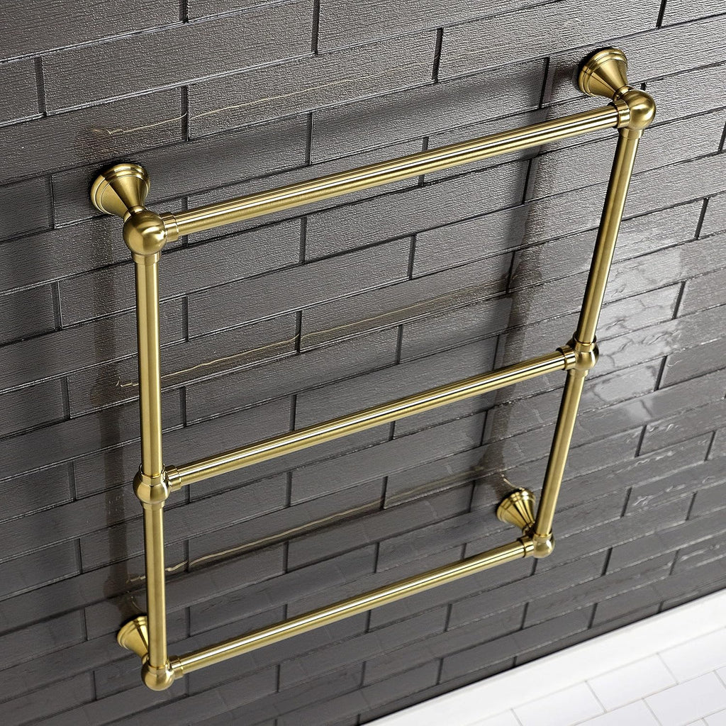 Kingston Brass DTC322419BB Maximilien Wall Mount -Towel Rack, Brushed Brass 32 x 24 x 3